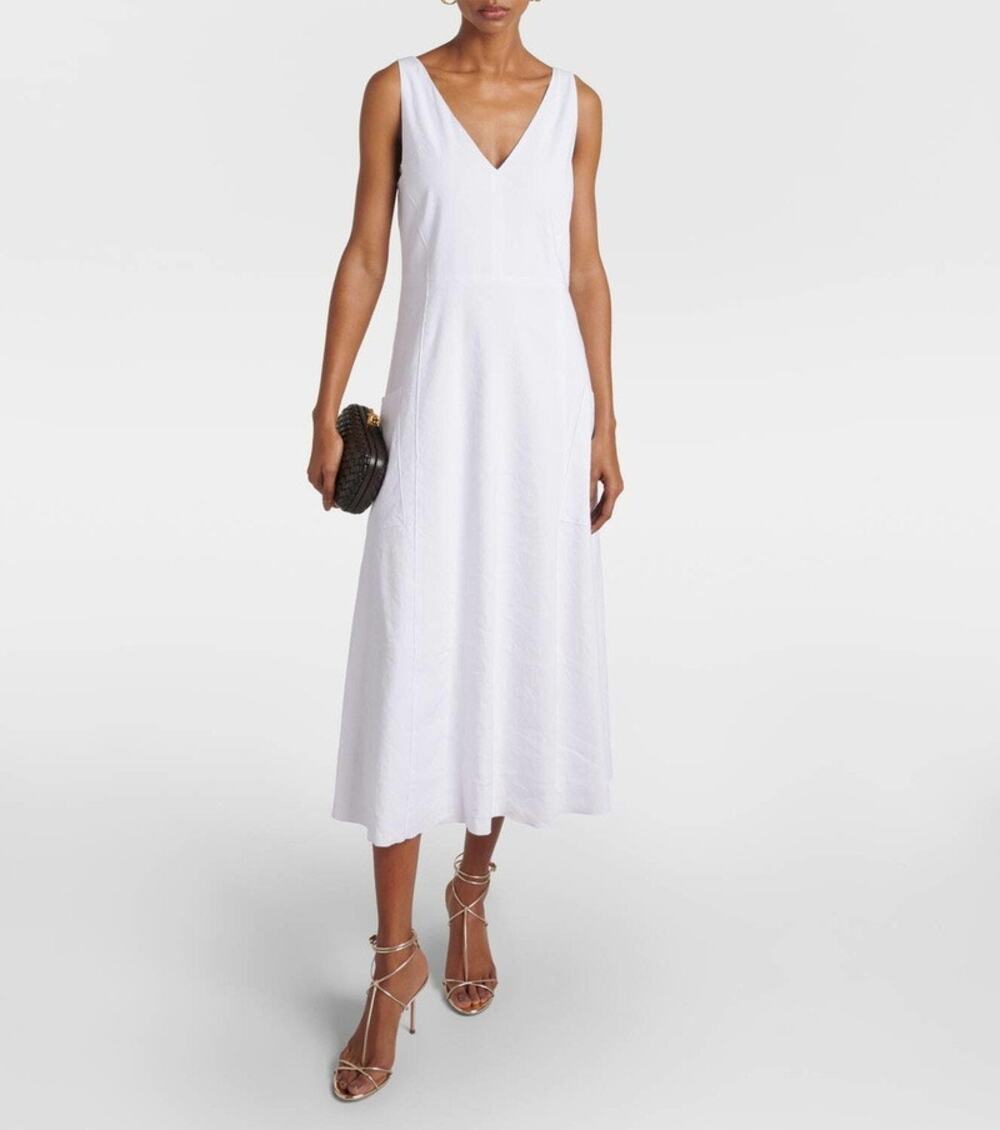MEDIUM VINCE Linen Blend Midi Dress